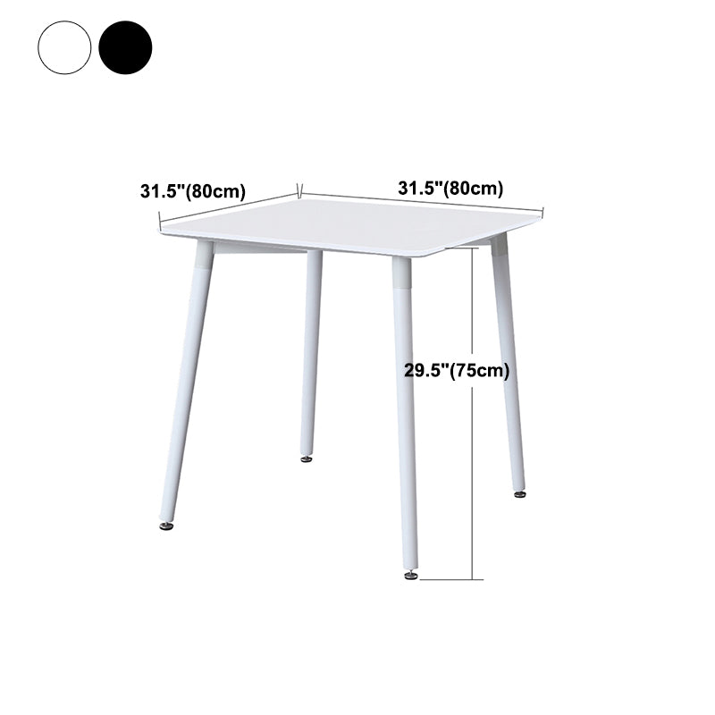 Industrial Style Dining Table 4 Legs Dining Table with Solid Wood Base for Home Use
