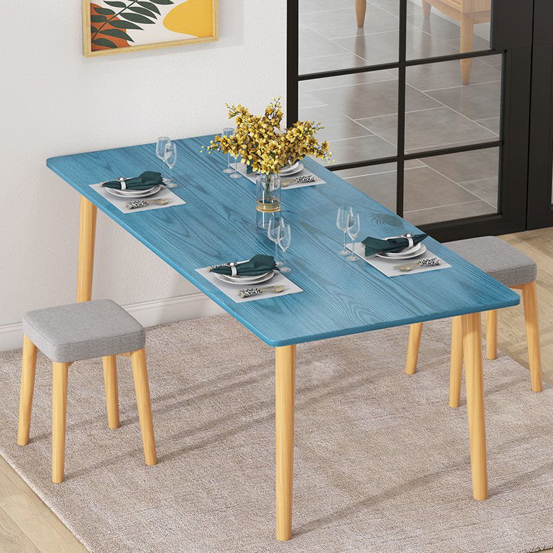 Industrial Wood Rectangle Dining Table Kitchen Standard Dining Table with 4 Legs