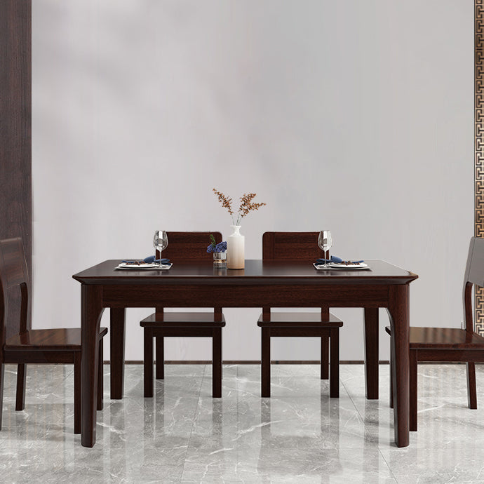 Mesa de comedor de madera maciza estándar industrial, mesa de comedor rectangular para cocina con base de 4 patas