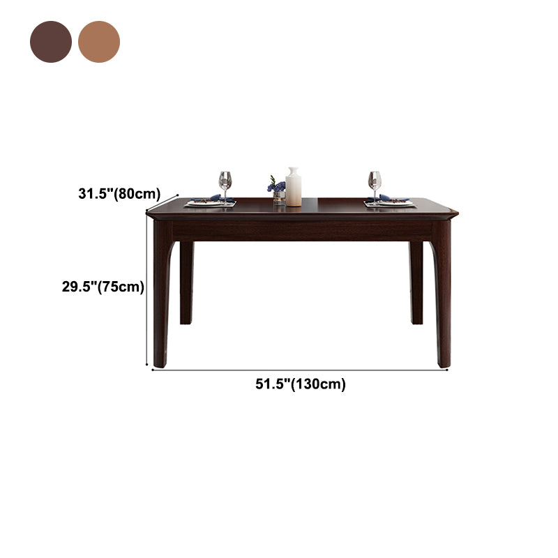 Mesa de comedor de madera maciza estándar industrial, mesa de comedor rectangular para cocina con base de 4 patas