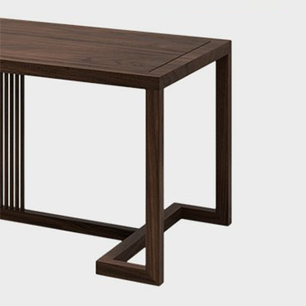 Mesa de comedor de madera de elm industrial mesa rectángulo en marrón con base de caballete