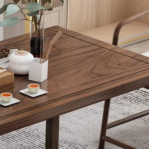 Mesa de comedor de madera de elm industrial mesa rectángulo en marrón con base de caballete