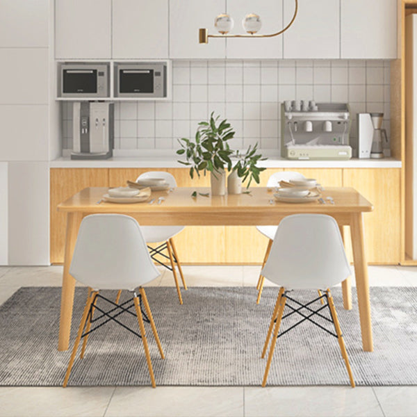 Mesa de comedor industrial rectangular de MDF, mesa de comedor de cocina estándar con 4 patas