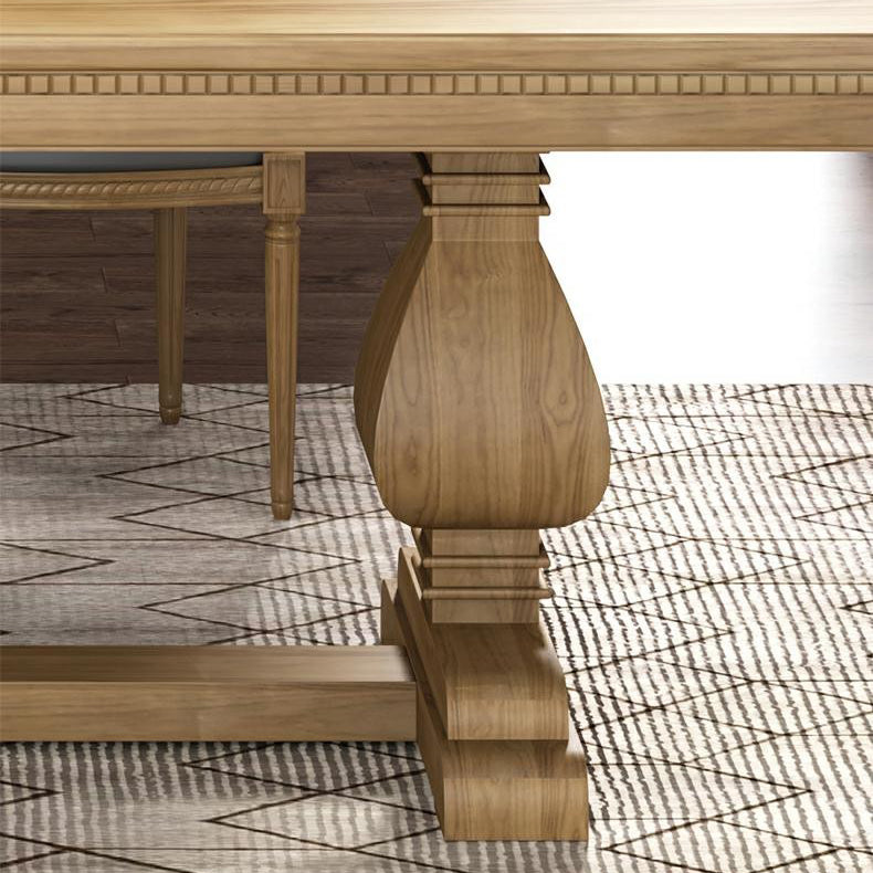 Mesa de comedor de madera maciza industrial mesa de cocina rectangular con base de caballete