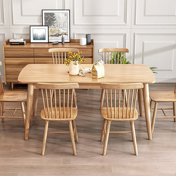 Mesa de comedor estándar industrial Rectángulo Mesa de comedor de madera maciza para cocina