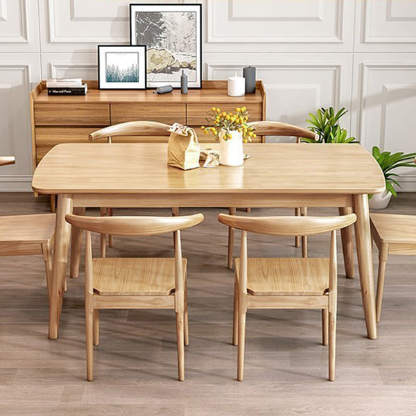 Mesa de comedor estándar industrial Rectángulo Mesa de comedor de madera maciza para cocina