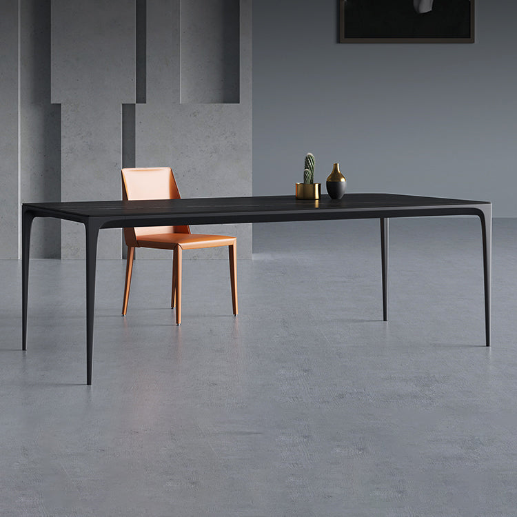 Rectangle Dining Site Table Stone Contemporary Dining Table with 4-foot