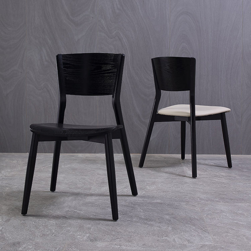 Silla de comedor de madera industrial con respaldo abierto, silla lateral para uso en restaurantes