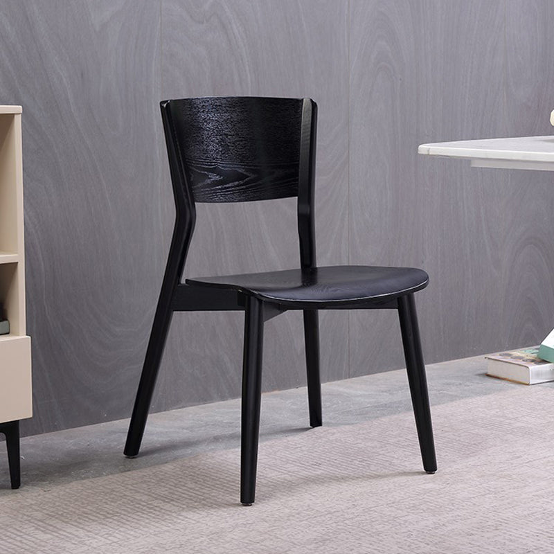 Silla de comedor de madera industrial con respaldo abierto, silla lateral para uso en restaurantes