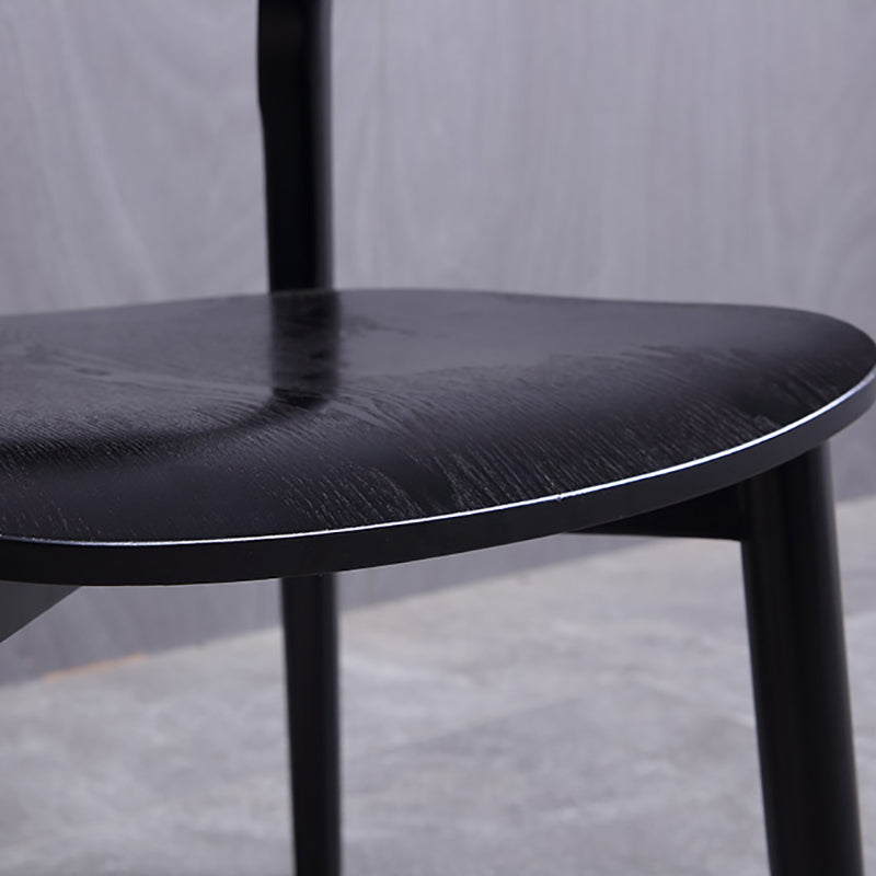 Silla de comedor de madera industrial con respaldo abierto, silla lateral para uso en restaurantes