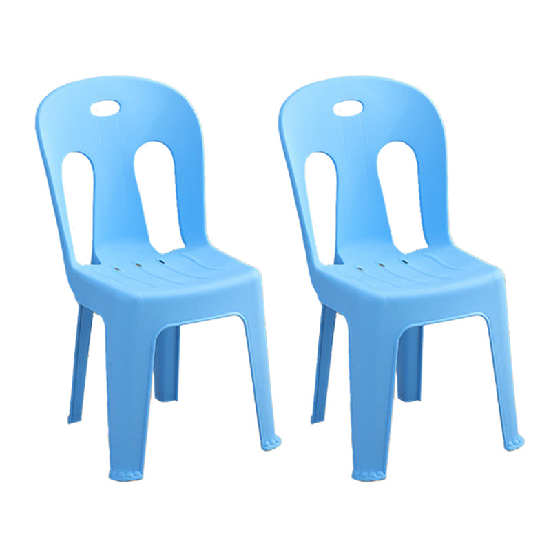 Modern design Plastic armloze eetstoelen stoelen Slat achter zijstoelen voor thuisgebruik