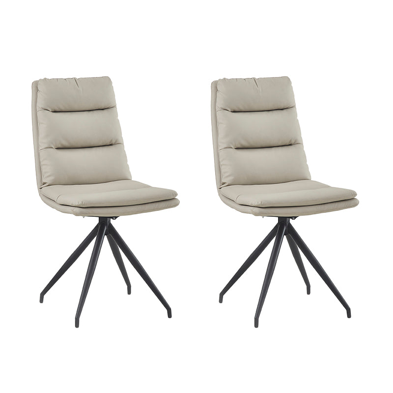 Sillas de comedor de cuero sin brazos con respaldo sólido de estilo industrial para uso doméstico