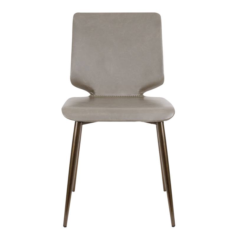 Sillas de comedor de cuero de estilo contemporáneo, silla con respaldo sólido sin brazos para cocina
