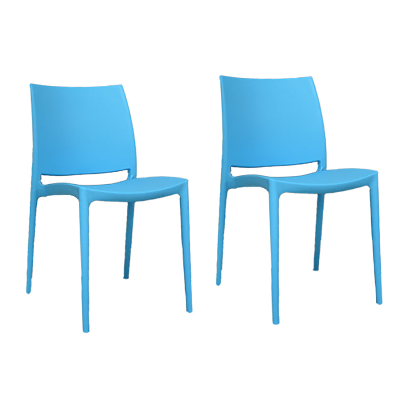 Silla lateral de comedor escandinava sin brazos con respaldo abierto Sillas laterales de comedor de plástico