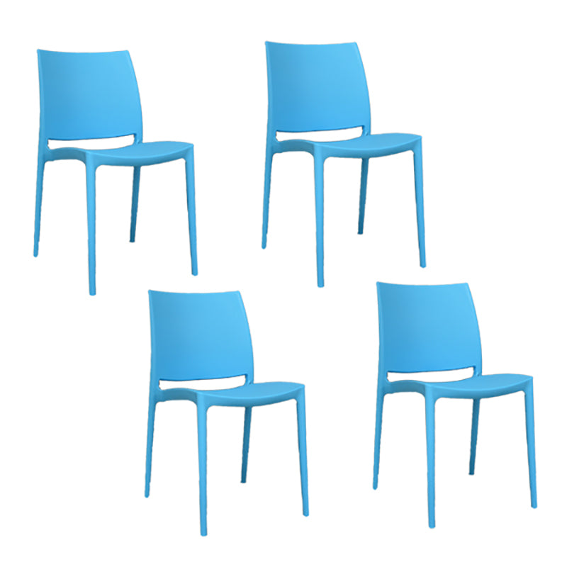 Silla lateral de comedor escandinava sin brazos con respaldo abierto Sillas laterales de comedor de plástico