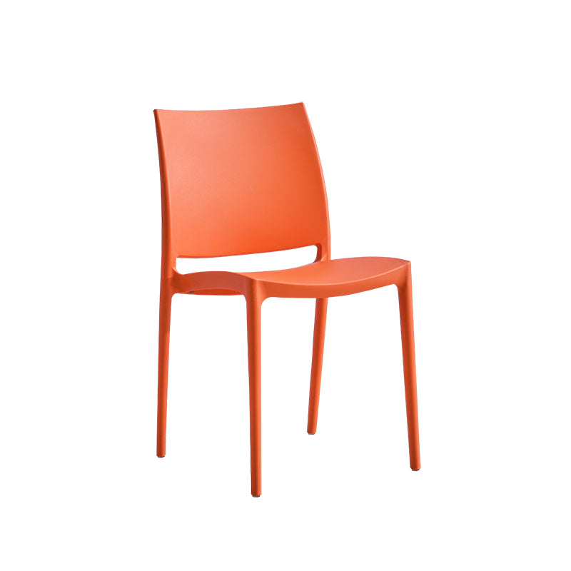 Silla lateral de comedor escandinava sin brazos con respaldo abierto Sillas laterales de comedor de plástico