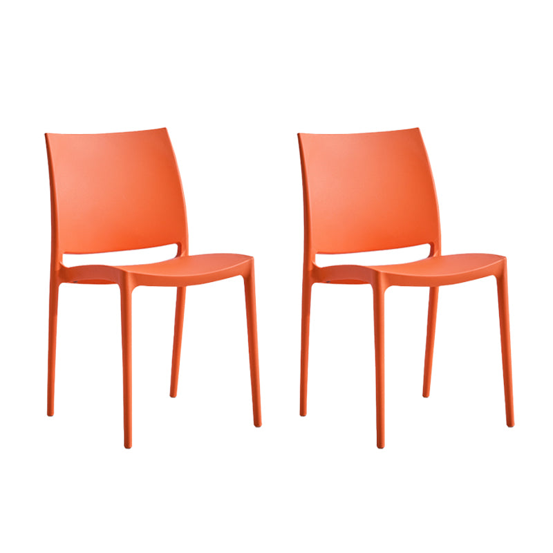 Silla lateral de comedor escandinava sin brazos con respaldo abierto Sillas laterales de comedor de plástico