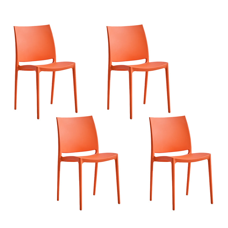 Silla lateral de comedor escandinava sin brazos con respaldo abierto Sillas laterales de comedor de plástico