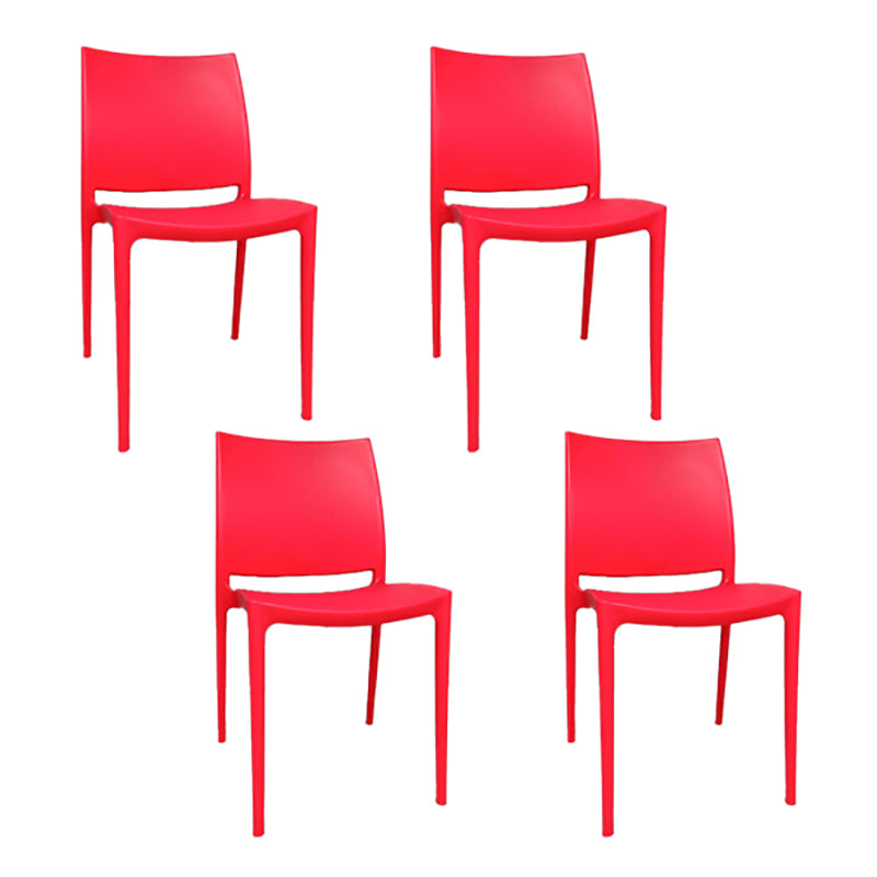 Silla lateral de comedor escandinava sin brazos con respaldo abierto Sillas laterales de comedor de plástico