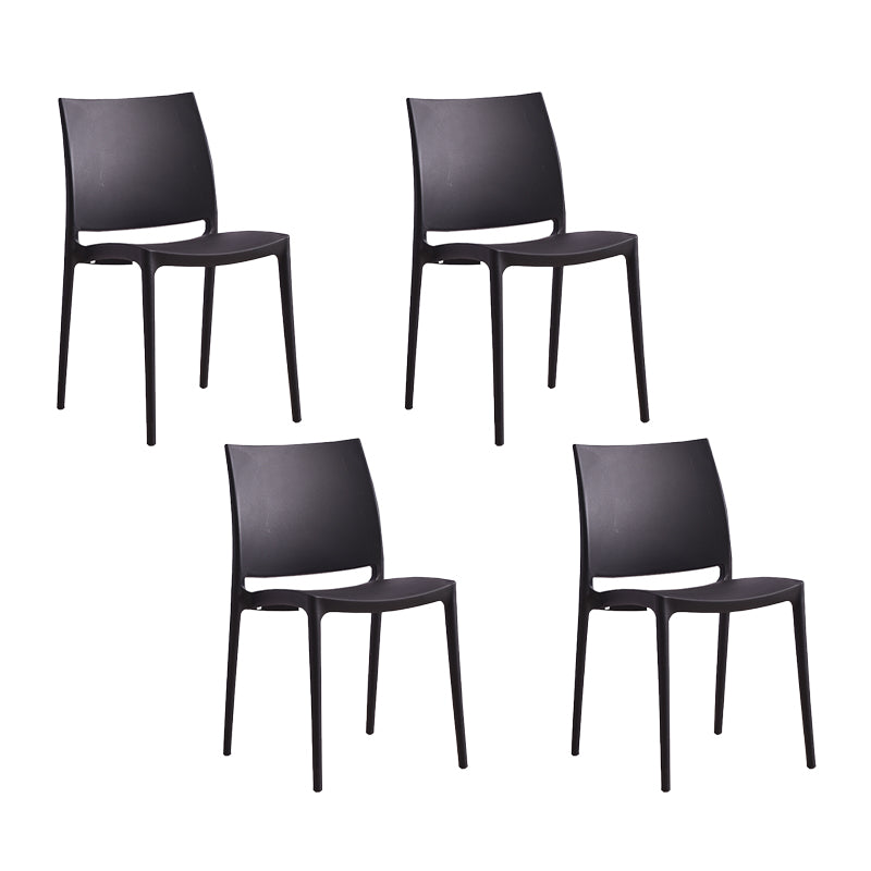 Silla lateral de comedor escandinava sin brazos con respaldo abierto Sillas laterales de comedor de plástico