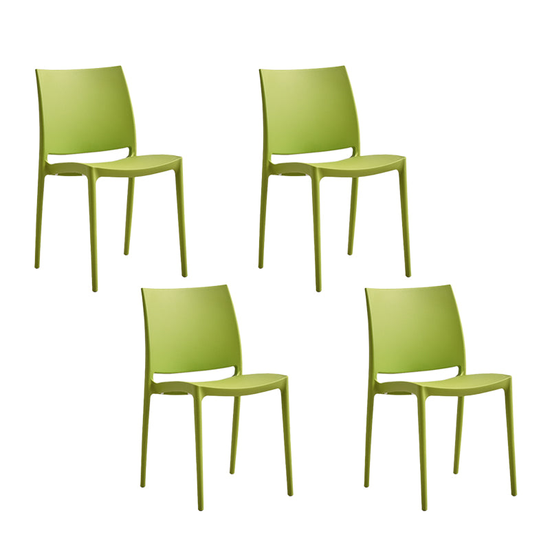 Silla lateral de comedor escandinava sin brazos con respaldo abierto Sillas laterales de comedor de plástico