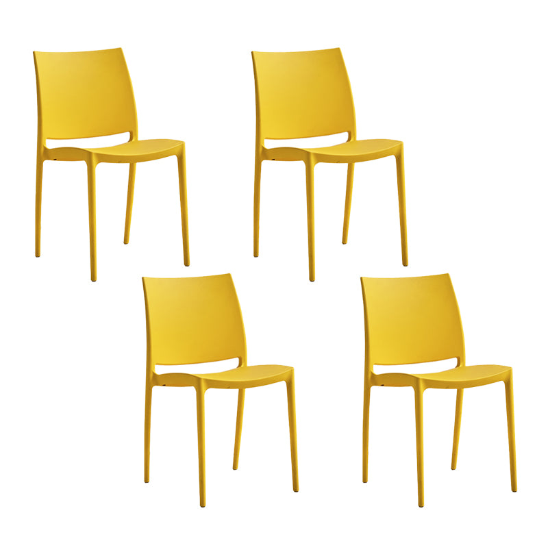 Silla lateral de comedor escandinava sin brazos con respaldo abierto Sillas laterales de comedor de plástico