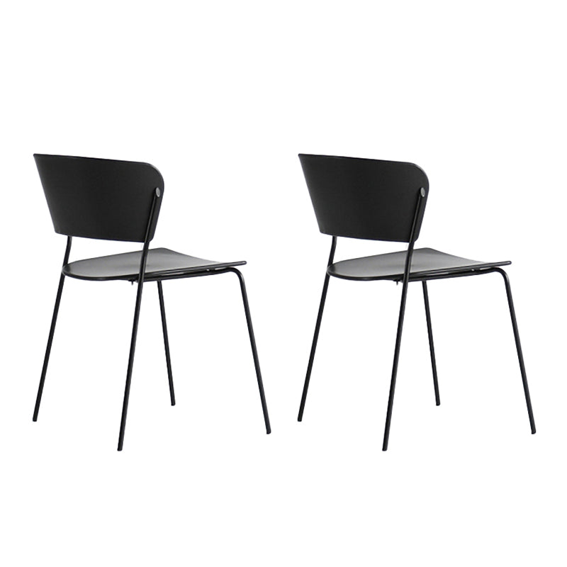 Silla lateral de comedor con respaldo abierto de diseño industrial, silla de comedor de plástico apilable