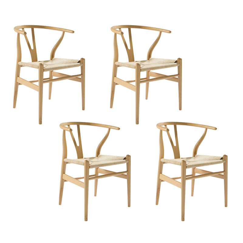 Sillas laterales de comedor Wishbone de estilo moderno Sillas laterales de comedor de madera