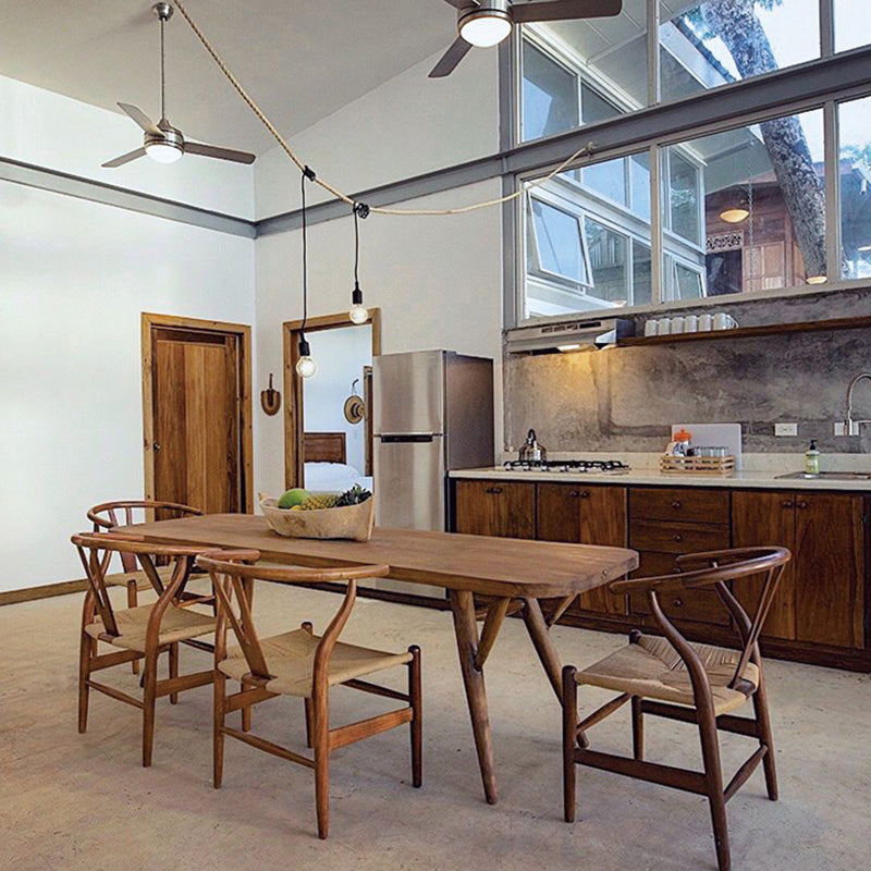 Sillas laterales de comedor Wishbone de estilo moderno Sillas laterales de comedor de madera