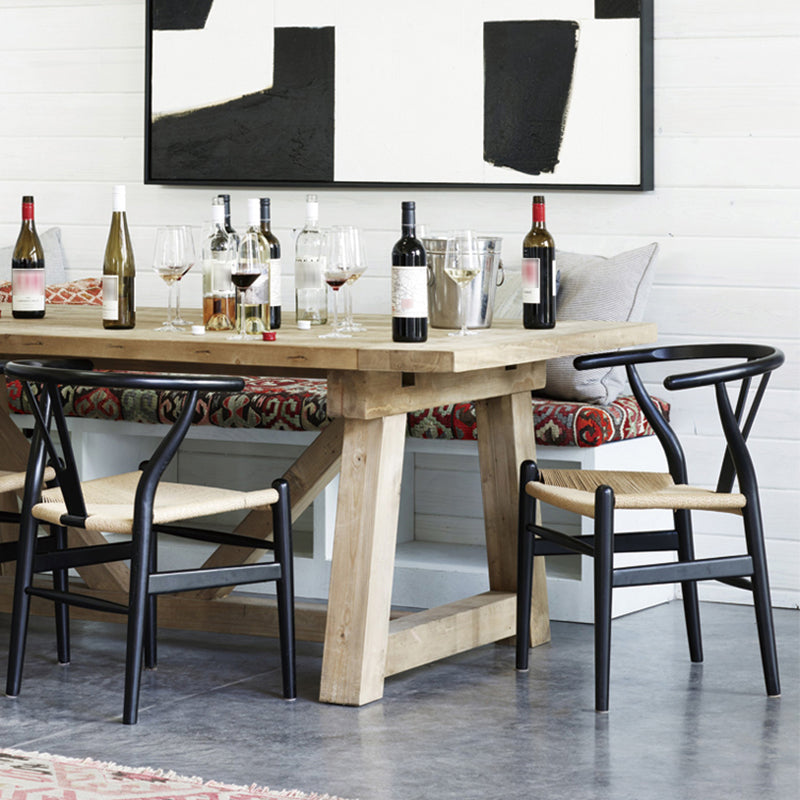 Sillas laterales de comedor Wishbone de estilo moderno Sillas laterales de comedor de madera