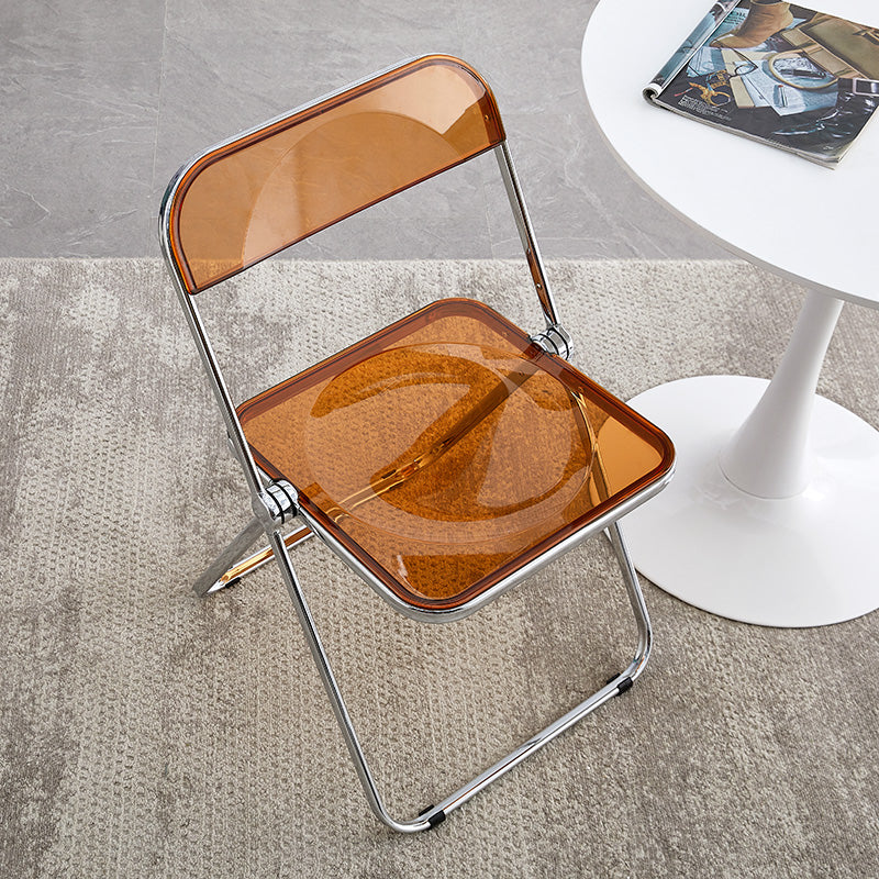 Silla sin brazos de plástico industrial con respaldo abierto para cenar silla lateral