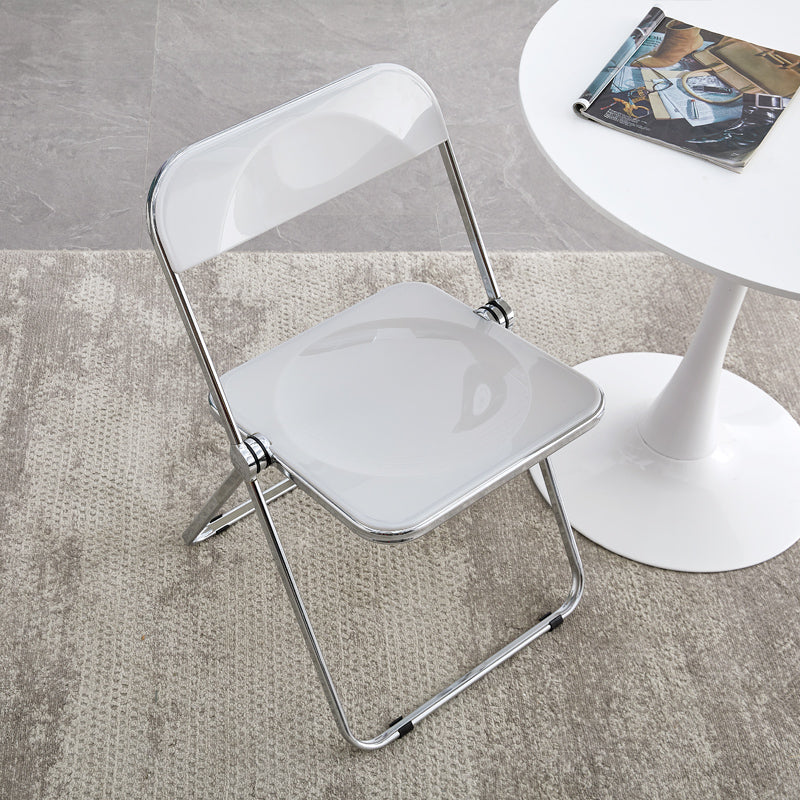 Silla sin brazos de plástico industrial con respaldo abierto para cenar silla lateral