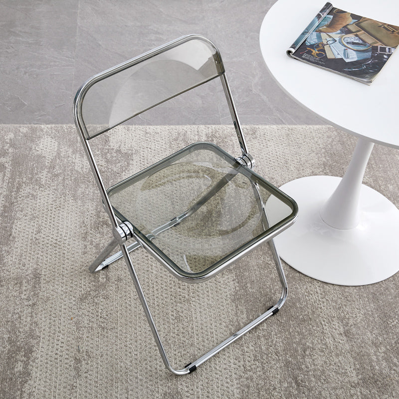 Silla sin brazos de plástico industrial con respaldo abierto para cenar silla lateral