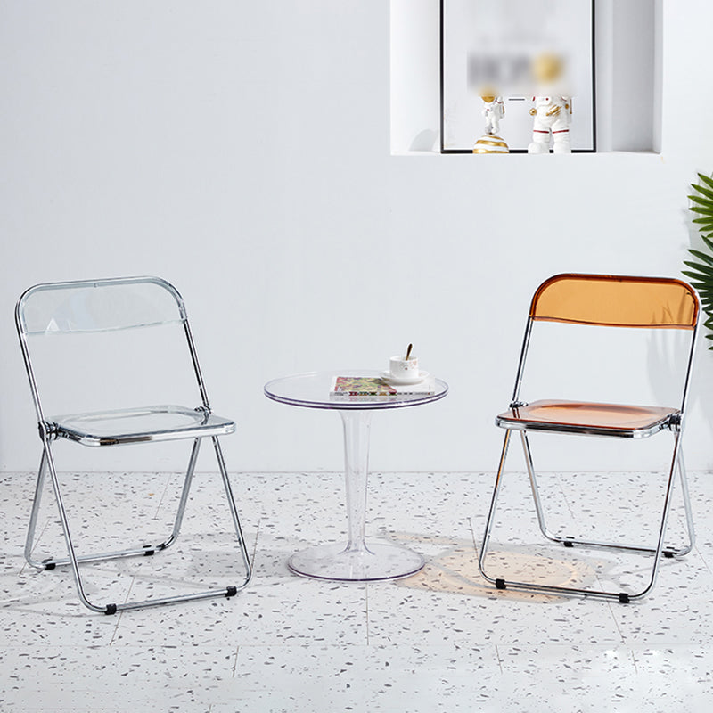 Silla sin brazos de plástico industrial con respaldo abierto para cenar silla lateral