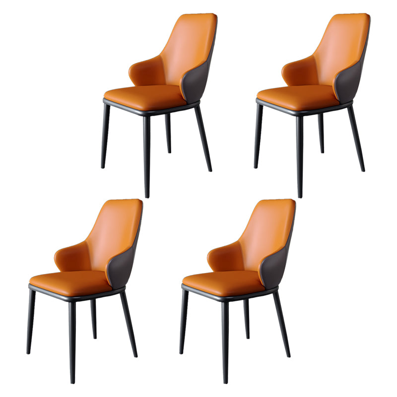 Sillas de comedor con respaldo sólido y brazo de diseño industrial, sillas de comedor de cuero para cocina