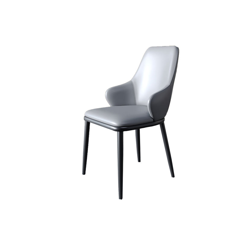 Sillas de comedor con respaldo sólido y brazo de diseño industrial, sillas de comedor de cuero para cocina