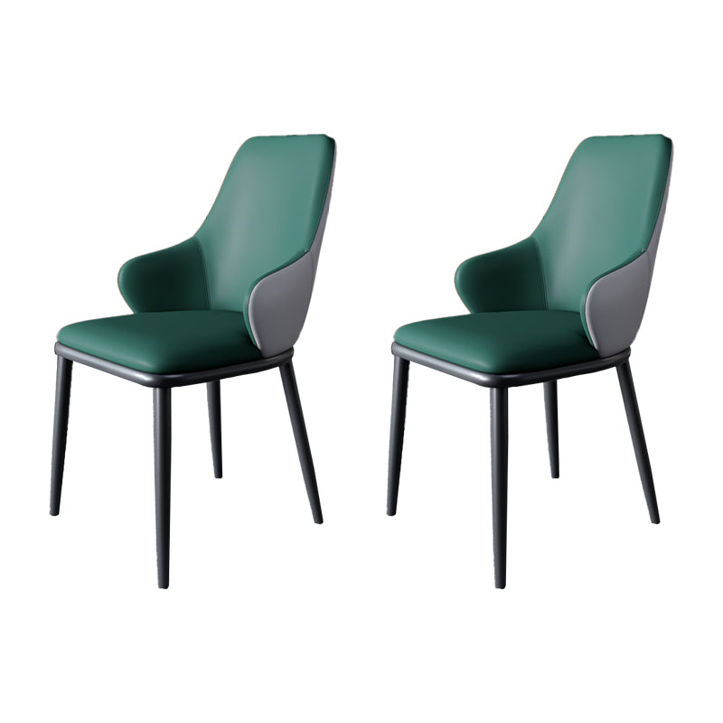 Sillas de comedor con respaldo sólido y brazo de diseño industrial, sillas de comedor de cuero para cocina