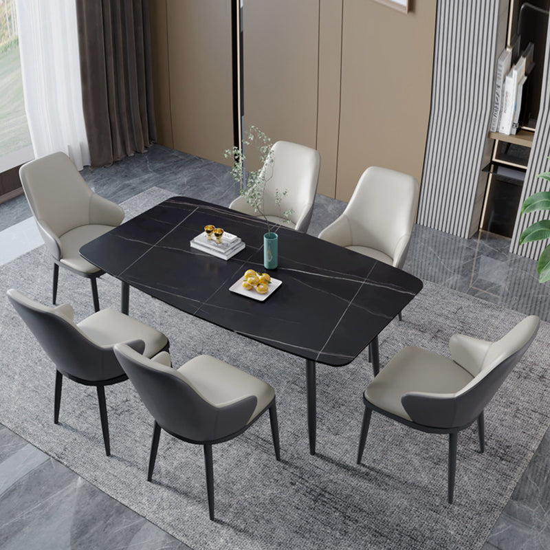 Sillas de comedor con respaldo sólido y brazo de diseño industrial, sillas de comedor de cuero para cocina