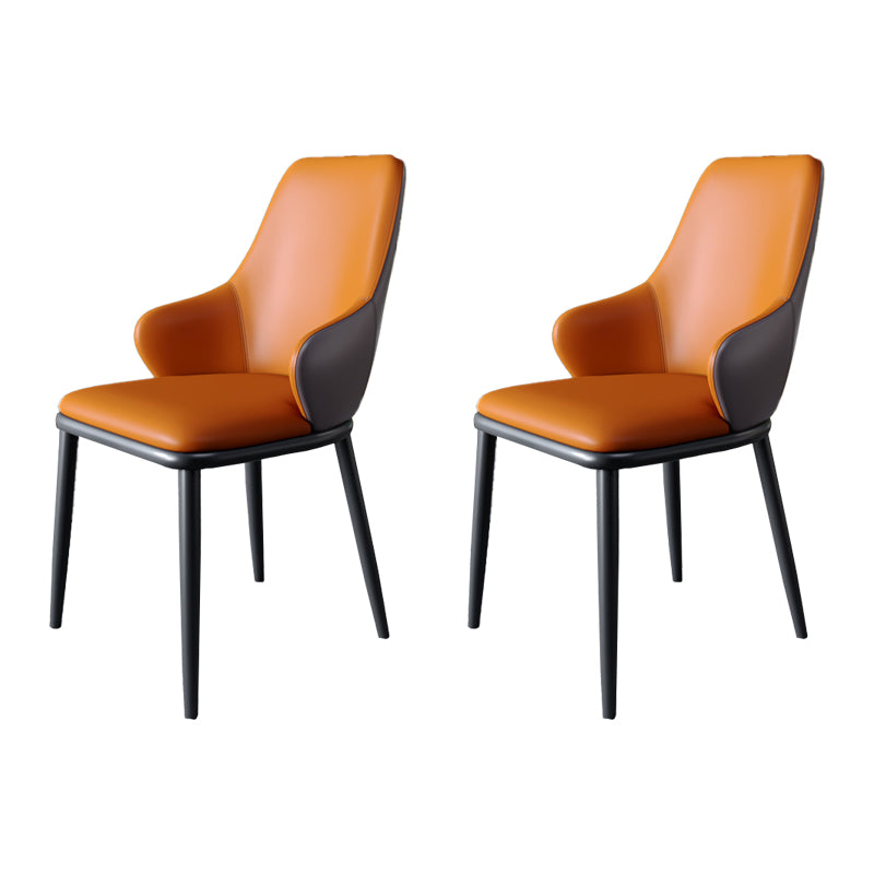 Sillas de comedor con respaldo sólido y brazo de diseño industrial, sillas de comedor de cuero para cocina