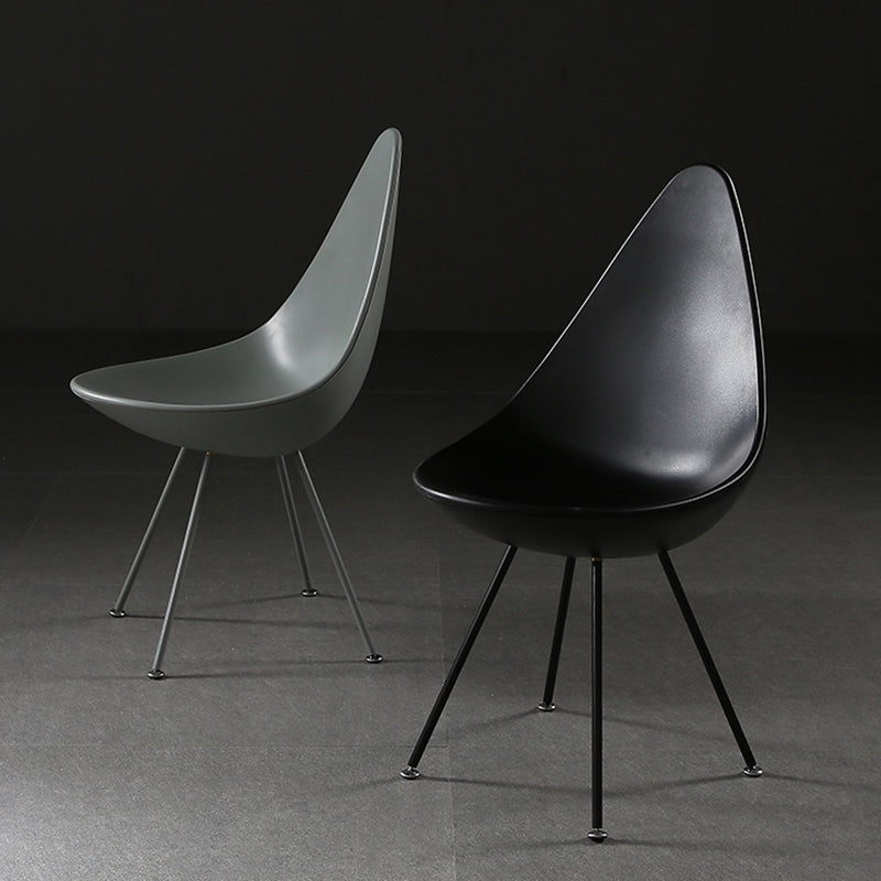 Sillas laterales sin brazos de estilo industrial, silla lateral con respaldo sólido de plástico para el hogar