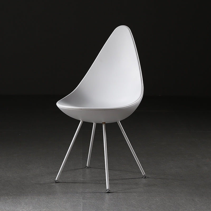 Sillas laterales sin brazos de estilo industrial, silla lateral con respaldo sólido de plástico para el hogar