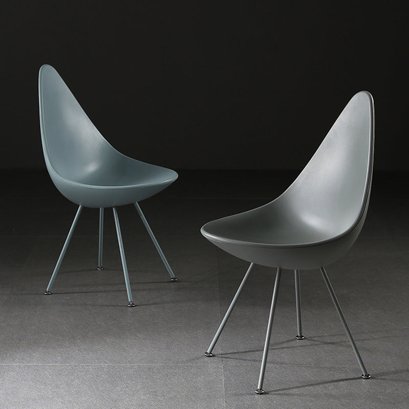 Sillas laterales sin brazos de estilo industrial, silla lateral con respaldo sólido de plástico para el hogar