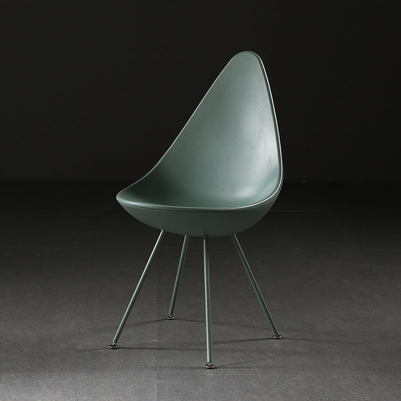 Sillas laterales sin brazos de estilo industrial, silla lateral con respaldo sólido de plástico para el hogar