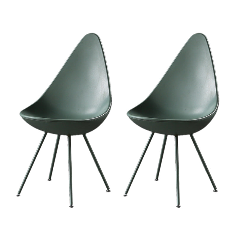 Sillas laterales sin brazos de estilo industrial, silla lateral con respaldo sólido de plástico para el hogar