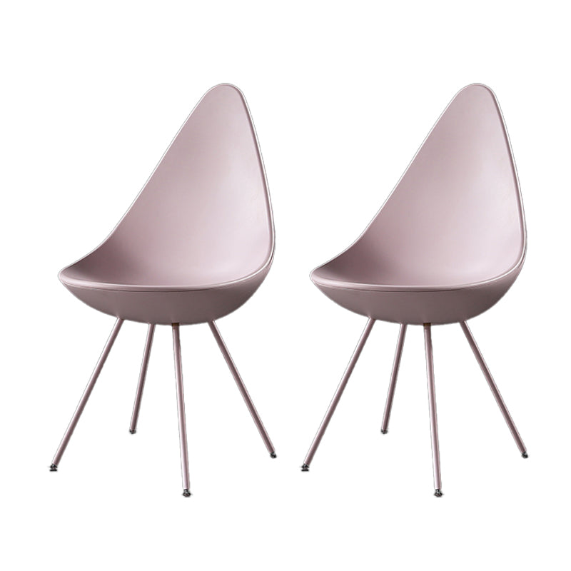 Sillas laterales sin brazos de estilo industrial, silla lateral con respaldo sólido de plástico para el hogar