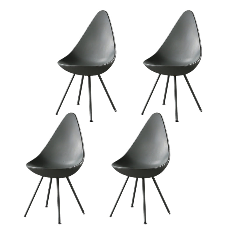 Sillas laterales sin brazos de estilo industrial, silla lateral con respaldo sólido de plástico para el hogar