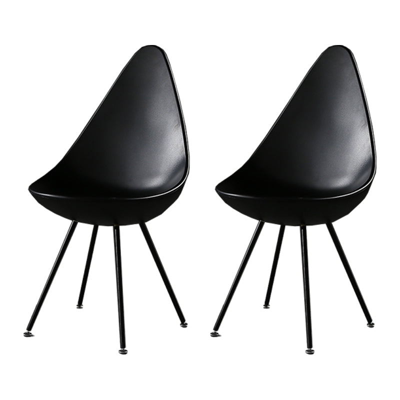 Sillas laterales sin brazos de estilo industrial, silla lateral con respaldo sólido de plástico para el hogar