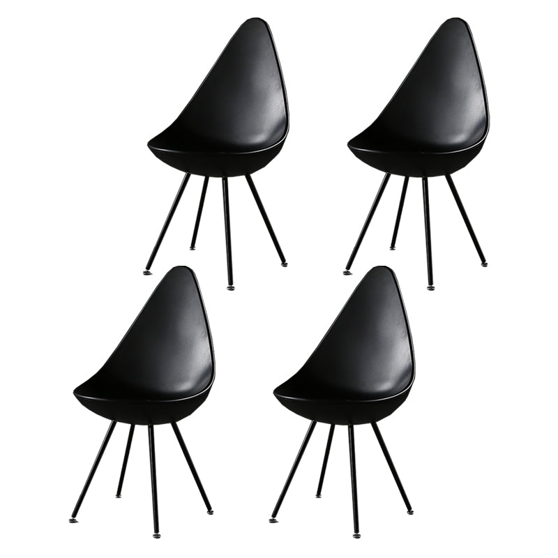Sillas laterales sin brazos de estilo industrial, silla lateral con respaldo sólido de plástico para el hogar