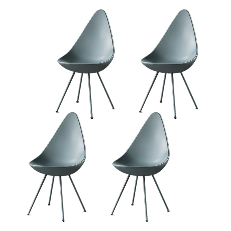 Sillas laterales sin brazos de estilo industrial, silla lateral con respaldo sólido de plástico para el hogar