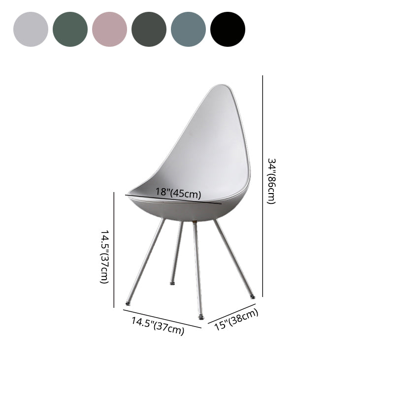 Sillas laterales sin brazos de estilo industrial, silla lateral con respaldo sólido de plástico para el hogar